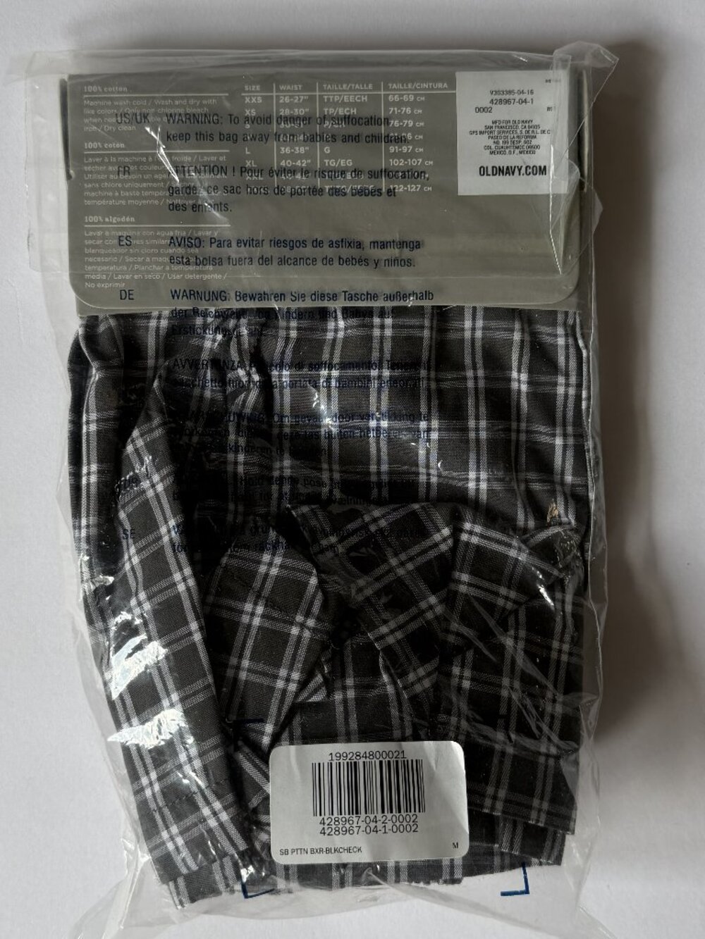 OLD NAVY Bundle 6-Piece Men's M Boxers 100% COTTON Woven Blue & Grey Plaids NEW - Picture 12 of 14